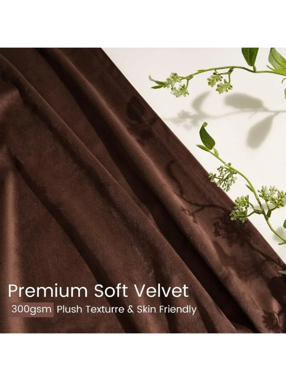 Luxurious Brown Velvet Pinch Pleated Curtains, 84
